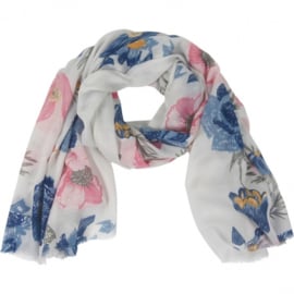 Sjaal multi bloemen glitter 90X180CM-Klijn-Blue