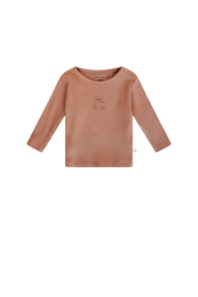 Petite Maison-Kokai rib jersey t-shirt with chest print-Caramel