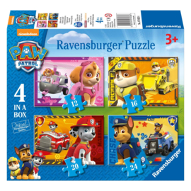 Ravensburger 4 Puzzels Paw Patrol puppies op pad-12 +16+20+24 stukjes-Multi Color