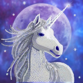 Craft Buddy- Card Kit-Diamond Painting Starlight Unicorn- Multi Color