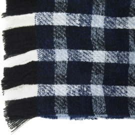 Klijn-Sjaal Ruit 180X60cm- Navy