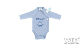 VIB- Romper I'm Beary Cute-Dusty blue
