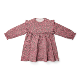 Little Dutch-Meisjes jurkje lange mouw-Rouge flower