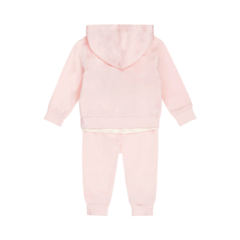 Dirkje-Meisjes 3 pc set, Cardigan, T-shirt, Jogging trousers-Soft pink