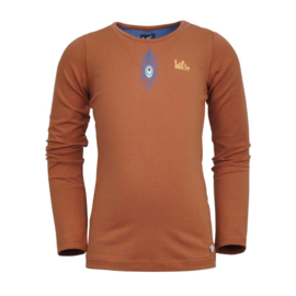 LoFff-Meisjes Shirt Longsleeve Oksana-Bruin