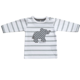 Beebielove- T-Shirt NB Elephant-prematuur-Wit