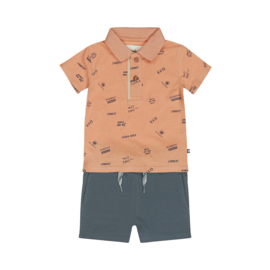 Dirkje-Jongens 2 pc set, Polo shirt, Shorts-Oranje
