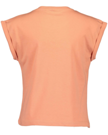 Blue Seven-Girls knitted T-shirt -Ginger orig-Orange