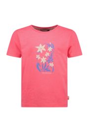 Moodstreet-Meisjes   SISLEY pink flower t-shirt Roze