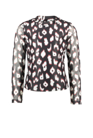 B.Nosy-Girls turtle neck ls shirt with body lining-you leopard-Multi Color