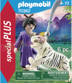 Playmobil Special Plus Aziatische vechter met tijger- 70382-Multi Color