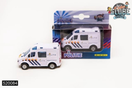 Kids Globe Die Cast pull back politie 8 cm-White