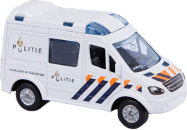Kids Globe Die Cast pull back politie 8 cm-White