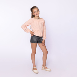 No Way Monday-Meisjes Blouse ls-Roze