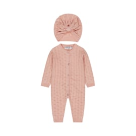 Dirkje-Meisjes babypakje  1pce met mutsje -Blushed pink