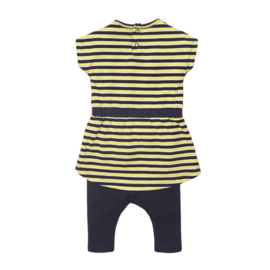 Dirkje-Meisjes babyset- 2 pce met haarband-Navy + geel