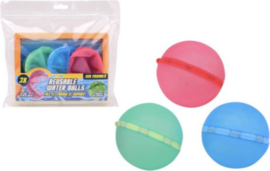 Aqua Fun Herbruikbare magnetische waterballen 3 stuks in zak-Meerdere kleuren