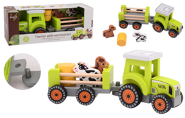Joueco -Tractor met accesoires- Hout