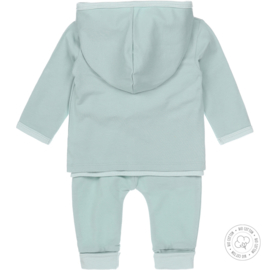 Dirkje-Baby Unisex  3 pce babysuit Bio Cotton-Aqua green + off white
