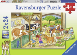Ravensburger Puzzel 2x24 stukjes Vrolijk boerderijleven- Multi Color
