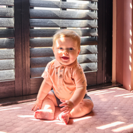 Dirkje-Jongens 2 pc set, Polo shirt, Shorts-Oranje