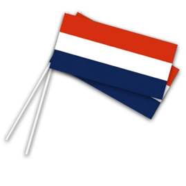 Zwaaivlag nederland 1 stuk-Red-White-Blue