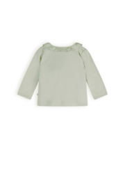 Petite Maison- T-shirt-Kaya met ruchesdetail-Sea Foam