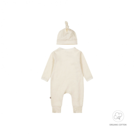 Dirkje-1 pce babypakje met mutsje -organic cotton-Gebroken wit