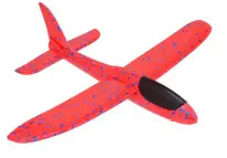 John Toy-Foam vliegtuig 50cm in zak-3 assortie