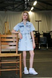 Dutch Dream Denim-Meisjes Jeans jurk met cargo zakken Kanzu-Blauw