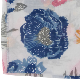 Sjaal multi bloemen glitter 90X180CM-Klijn-Blue
