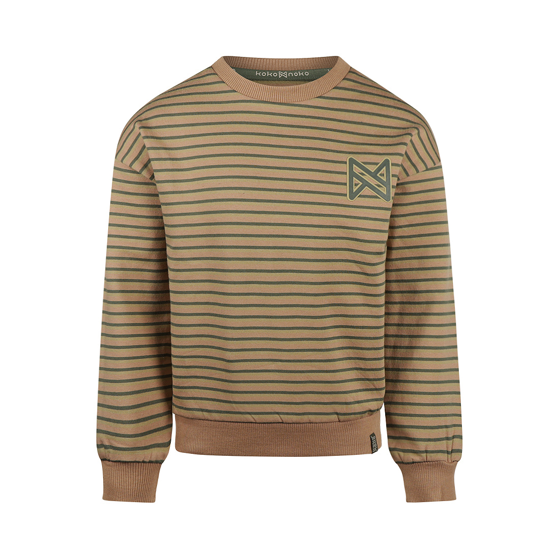Koko Noko-Jongens sweater met verlaagde schouders-Dark sand