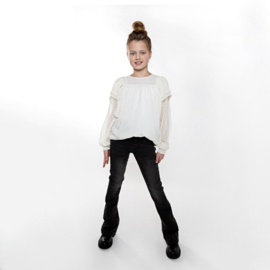 No Way Monday-Meisjes broek jeans Flared-Zwart