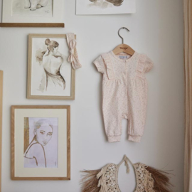 Dirkje-Meisjes 1 pce babypakje ss + haarband-Light peach