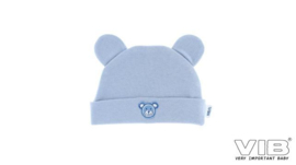 VIB- Muts met oortjes I'm Beary Cute-Dusty blue