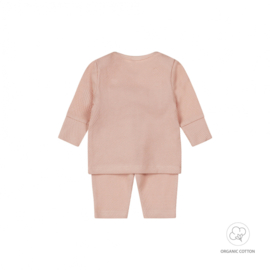 Dirkje-2 pce meisjes babypakje organic cotton-Light dusty pink