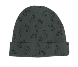 Snoozebaby Organische Hat newborn- Dark Green print