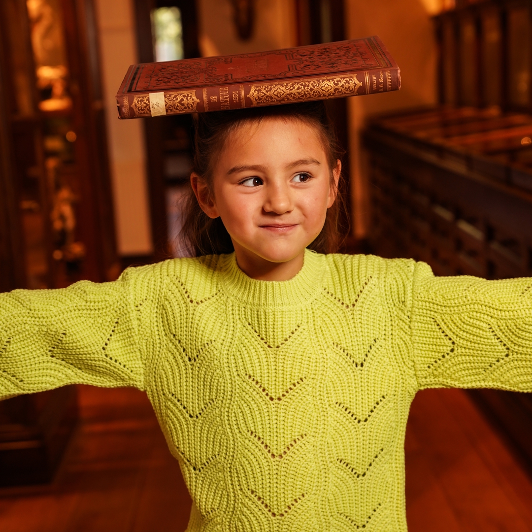 Koko Noko-Meisjes  Sweater met verlaagde schouder-Lime
