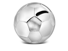 Zilverstad-Spaarpot voetbal- Verzilverd-Silver