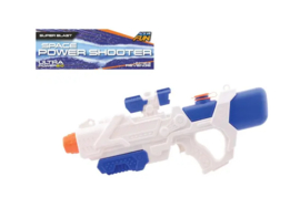 Johntoy-Aqua Fun  Waterpistool space powershooter +/- 50 cm-White -blue-orange