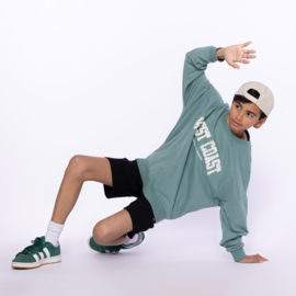 No Way Monday-Jongens Sweater oversized-Stoffig groen