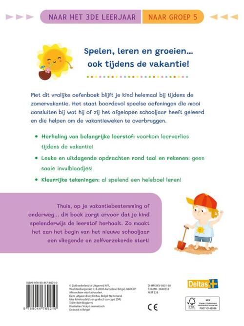 Deltas-Vakantie oefenpret - Leuke herhalingsoefeningen taal, spelling en rekenen-naar groep 5