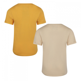 Koko Noko-Jongens T-Shirt ss-lange rug-2 pack-Warm geel
