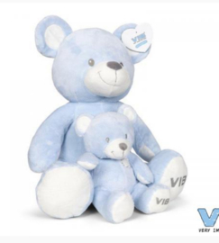 VIB-Pluche Beer Groot Zittend 60cm-Blauw