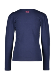 B.Nosy-Meisjes t-shirt with double layer contrast ruffle-Blauw