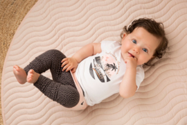 Dirkje-Meisjes babyset- 3 pce-Wit-roze en wit-grijs