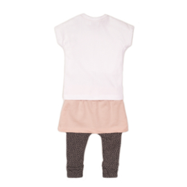 Dirkje-Meisjes babyset- 3 pce-Wit-roze en wit-grijs