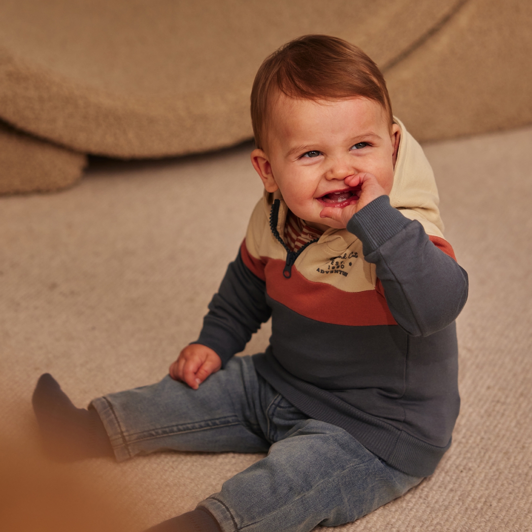 Dirkje-Jongens Sweater met capuchon-Navy