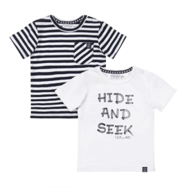 Dirkje-Jongens T-Shirt ss-2 pack-Navy