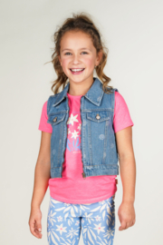 Moodstreet-Meisjes   SISLEY pink flower t-shirt Roze